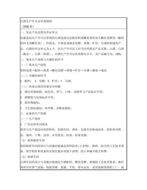 白酒审查细则