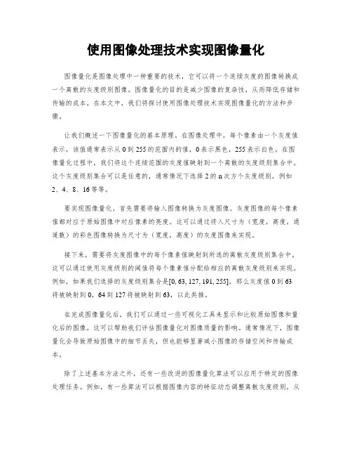 使用图像处理技术实现图像量化