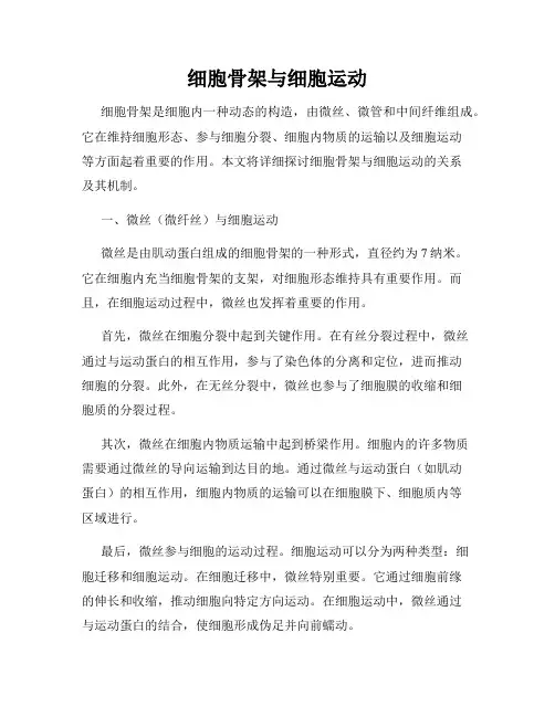细胞骨架与细胞运动