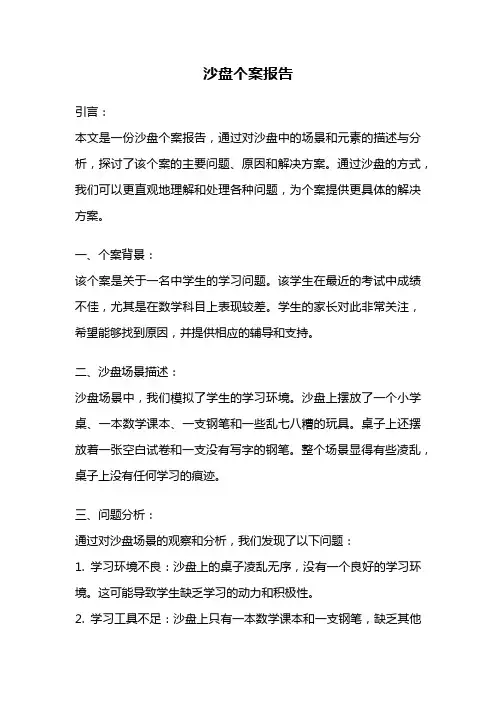 沙盘个案报告