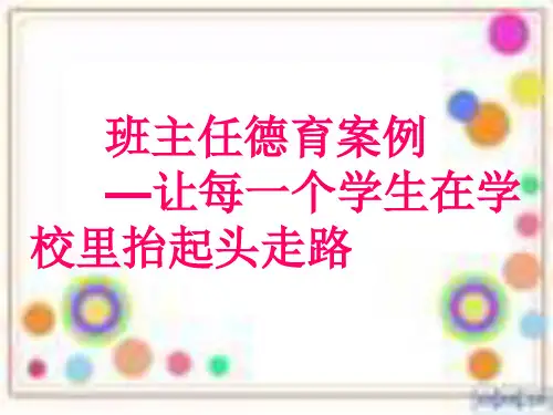 班主任德育案例PPT课件