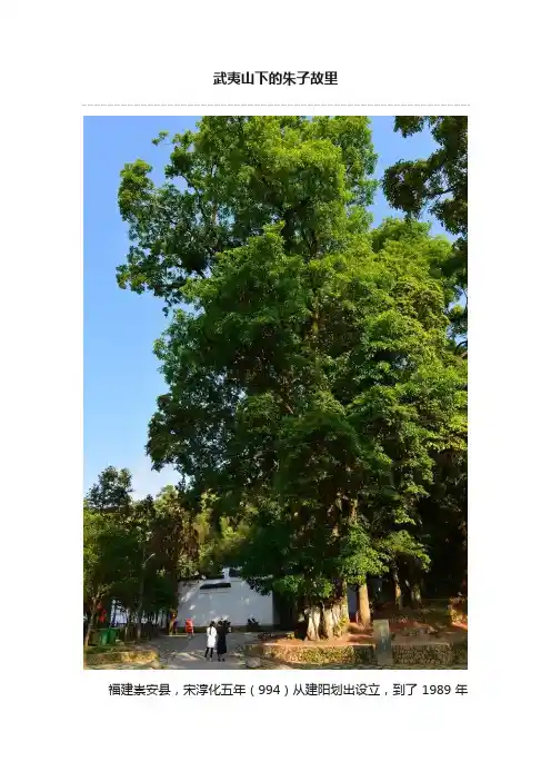 武夷山下的朱子故里