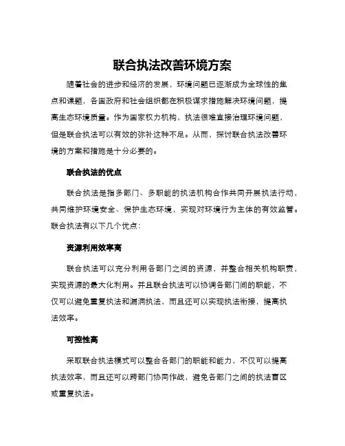 联合执法改善环境方案
