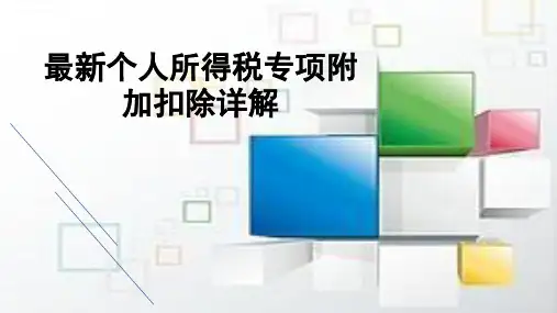 最新个人所得税专项附加扣除详解PPT模板课件