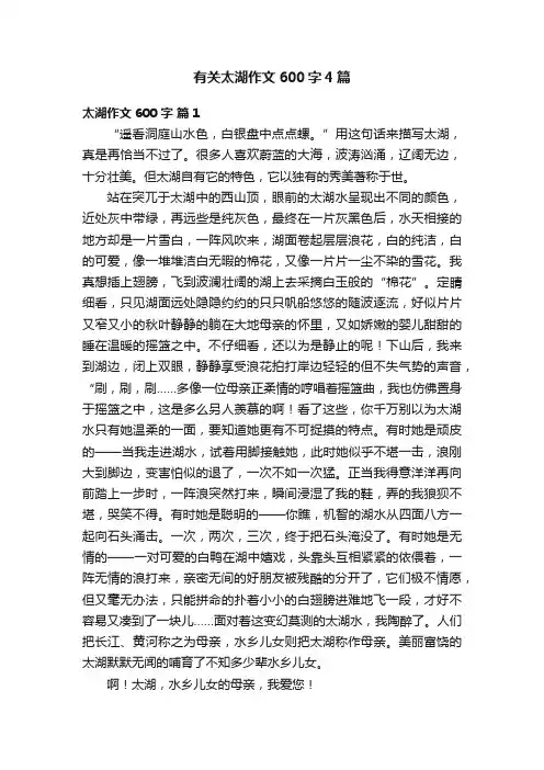 有关太湖作文600字4篇