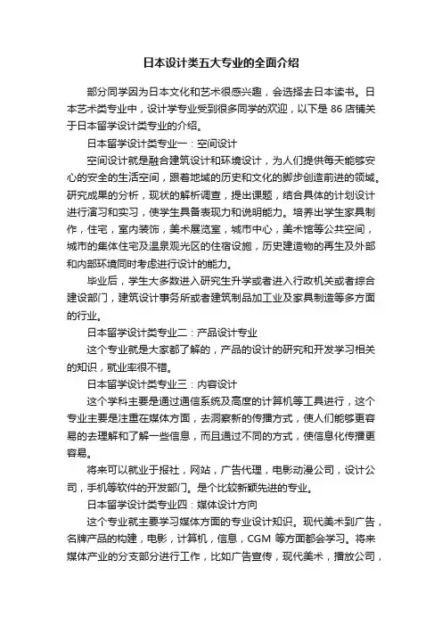 日本设计类五大专业的全面介绍