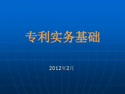 专利实务基础讲课讲稿