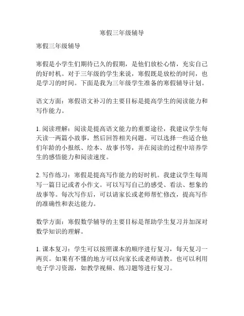 寒假三年级辅导