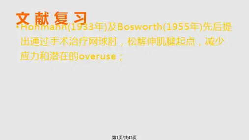 网球肘肱骨髁上炎PPT课件