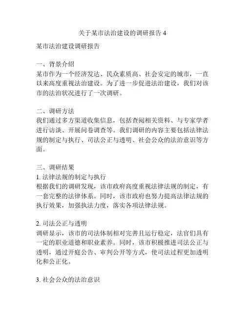 关于某市法治建设的调研报告4