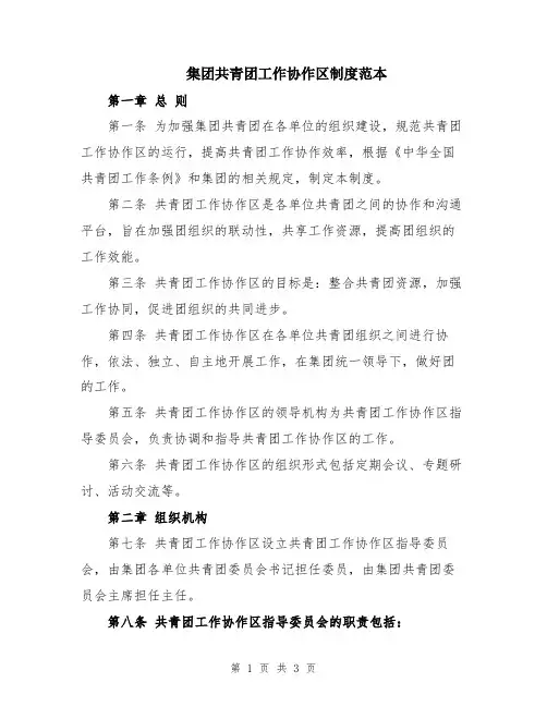集团共青团工作协作区制度范本