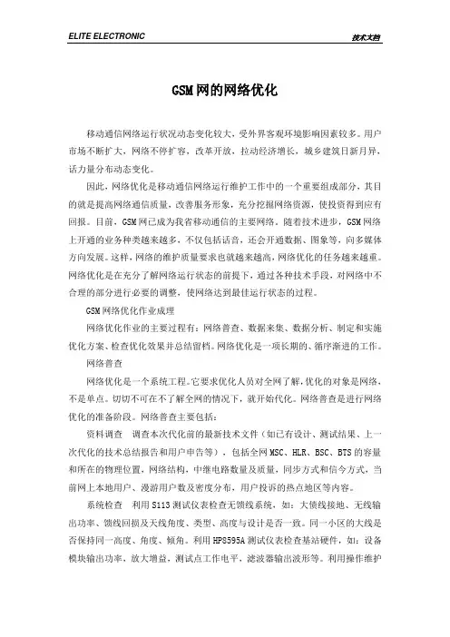 GSM网的网络优化