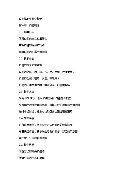 口腔解剖生理学教案