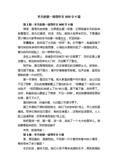冬天的第一场雪作文600字4篇