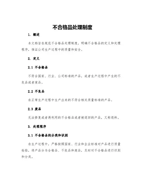 不合格品处理制度