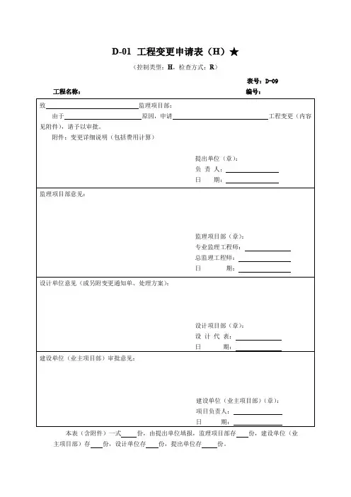 工程变更申请表
