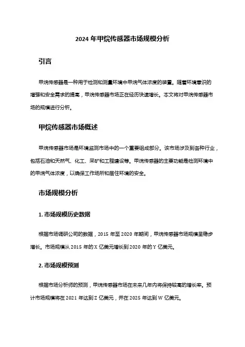 2024年甲烷传感器市场规模分析