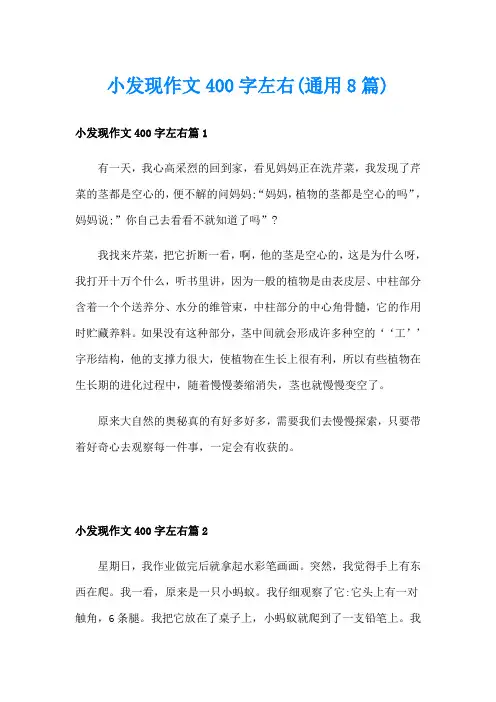 小发现作文400字左右(通用8篇)