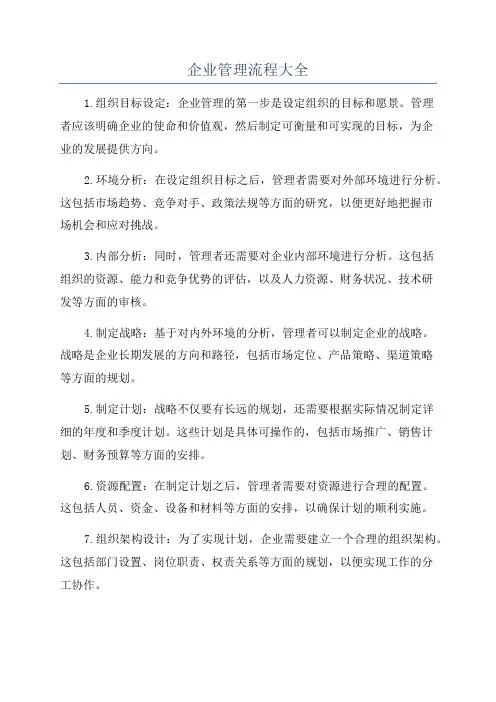 企业管理流程大全