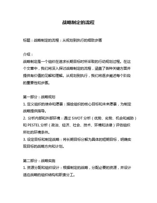 战略制定的流程