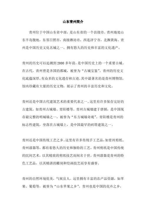 山东青州简介