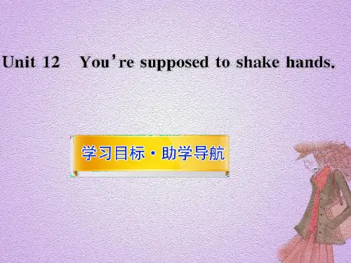 人教版英语九年级Unit12 You are supposed to shake hands 单元练习课件