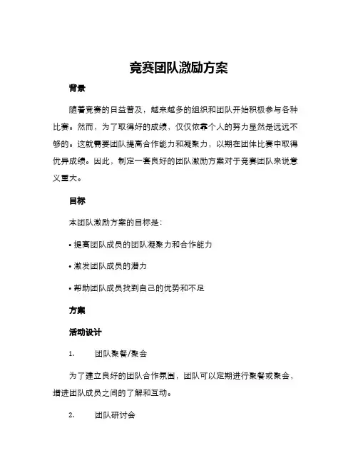 竞赛团队激励方案