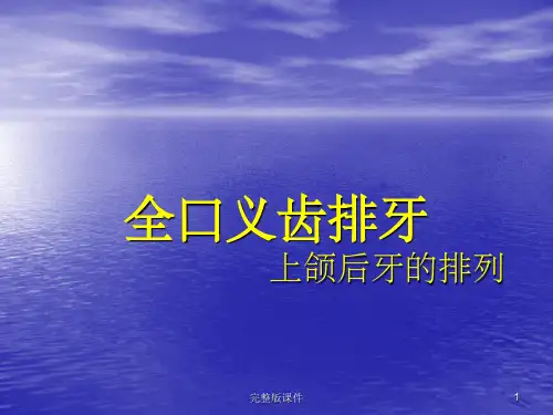 上颌后牙的排列ppt课件