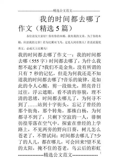 我的时间都去哪了作文(精选5篇)