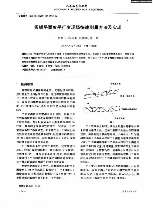 阀板平面度平行度现场快速测量方法及实现