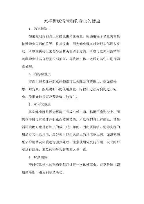 怎样彻底清除狗狗身上的蜱虫