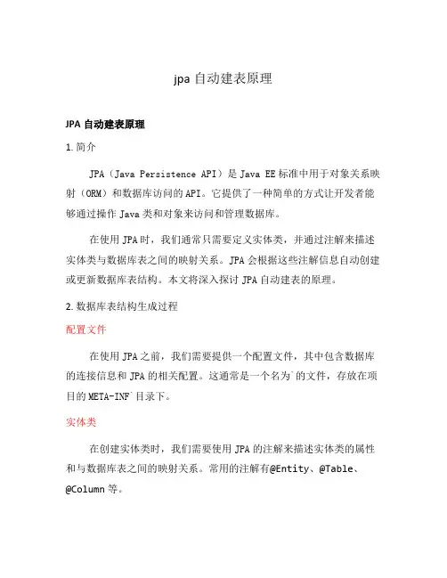 jpa自动建表原理