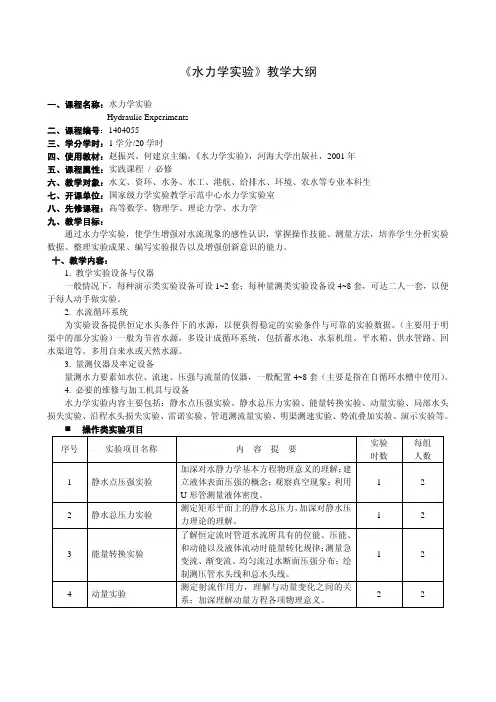 水力学实验pdf