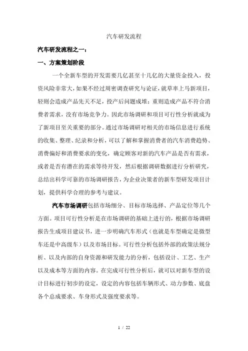 汽车研发流程