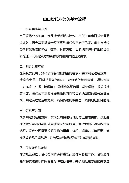 出口货代业务的基本流程