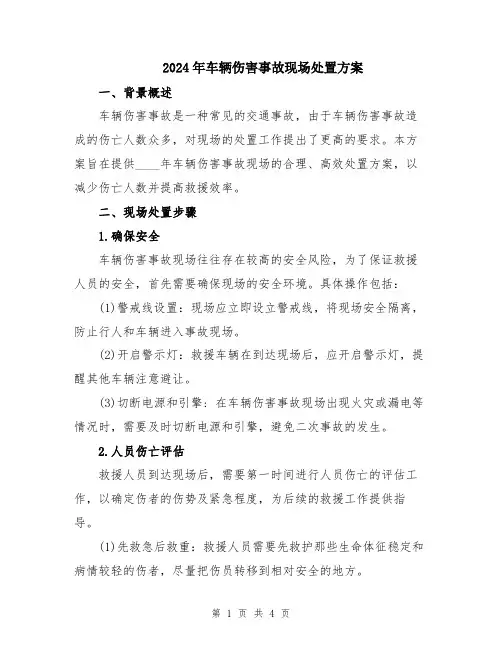 2024年车辆伤害事故现场处置方案