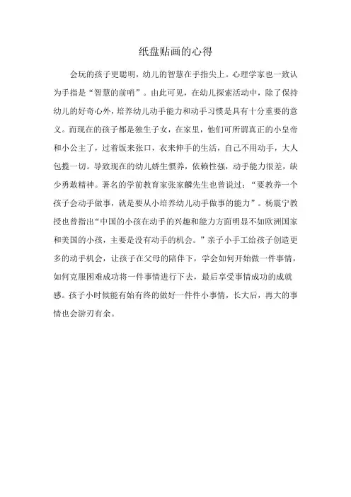 纸盘贴画的心得