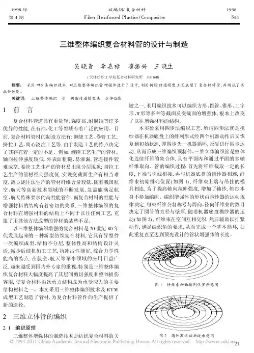 三维整体编织复合材料管的设计与制造