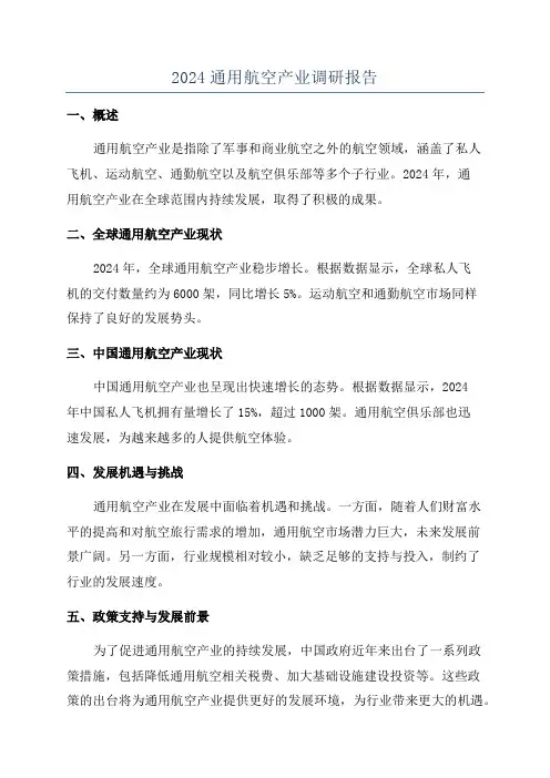2024通用航空产业调研报告