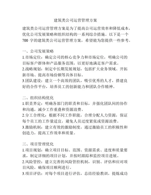 建筑类公司运营管理方案