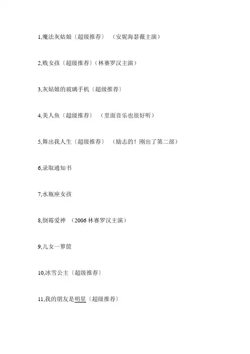 100部好看的校园青春励志喜剧电影(可练习英文)