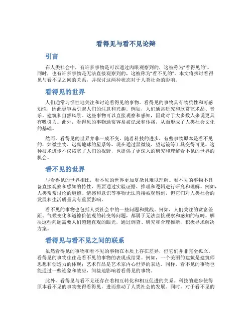 看得见与看不见议论文
