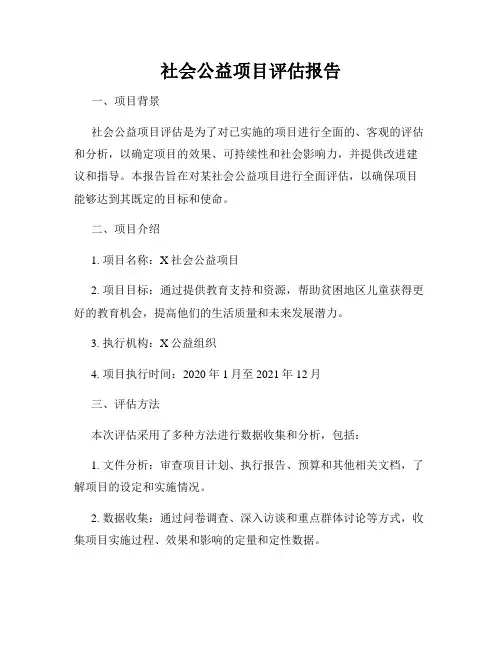 社会公益项目评估报告