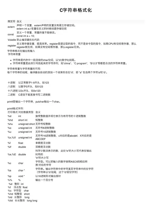 C字符串格式化