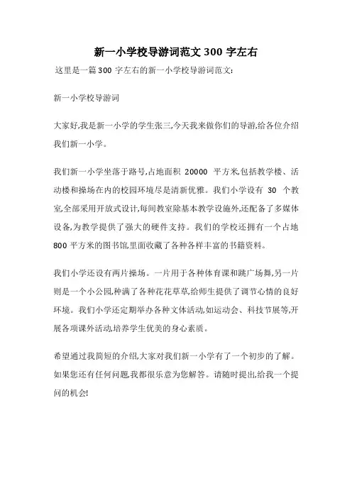 新一小学校导游词范文300字左右