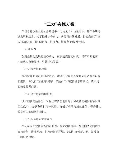 “三力”实施方案