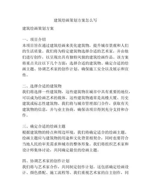 建筑绘画策划方案怎么写