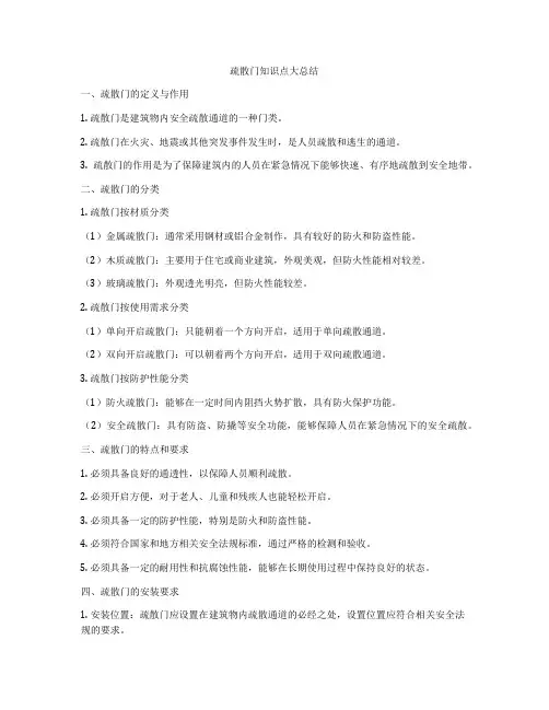 疏散门知识点大总结