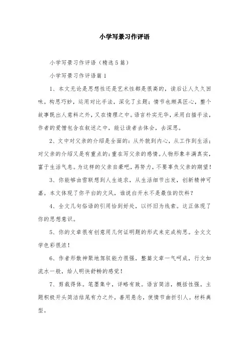 小学写景习作评语