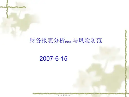财务报表分析(客户经理)(精品PPT)